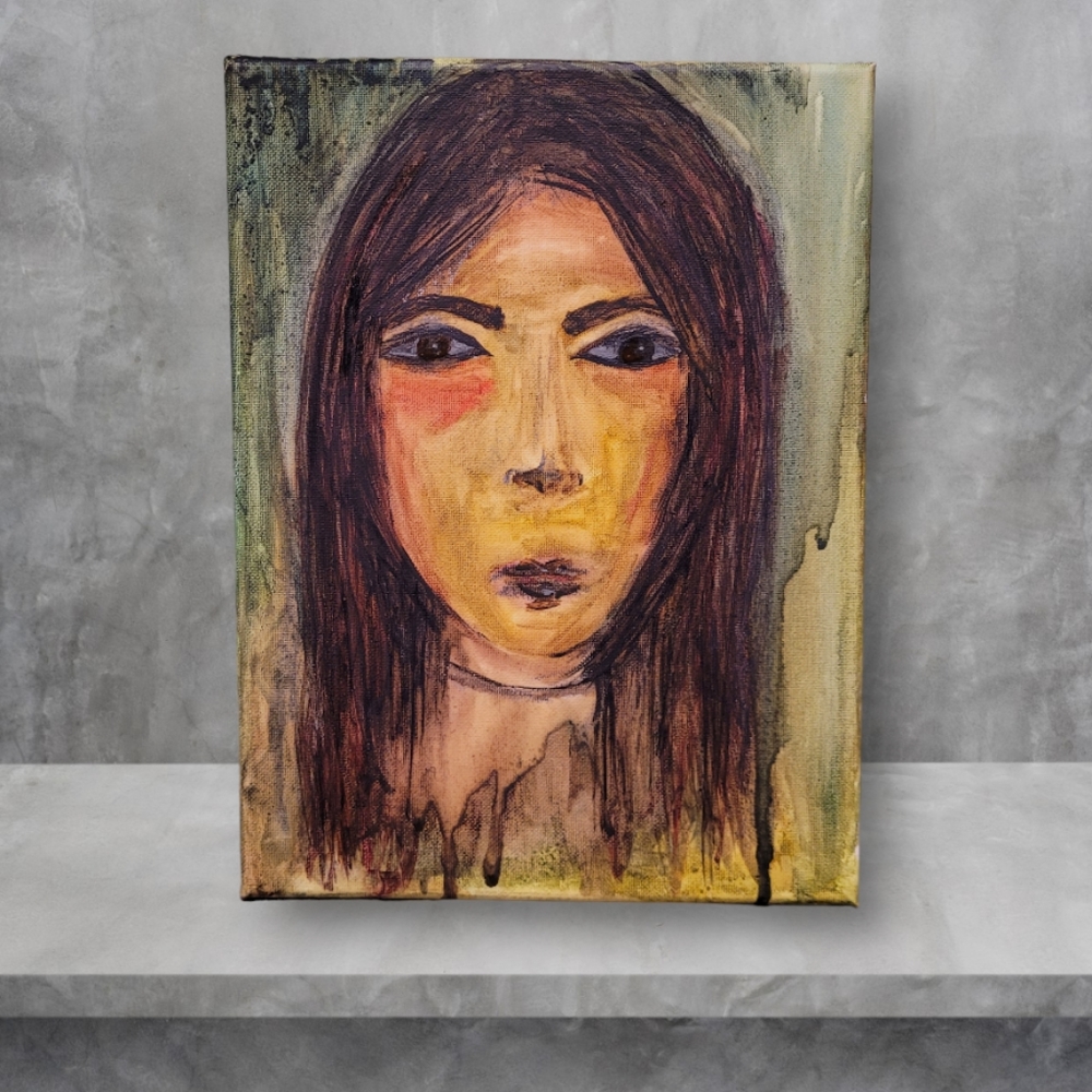 Original Watercolor Portrait "Norah the Fae" Painting on Canvas, 9x12